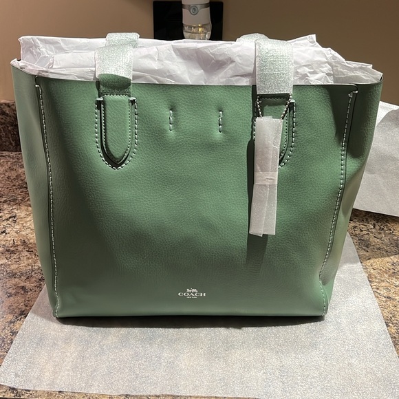 Coach Derby Tote In Washed Green - Picture 5 of 10